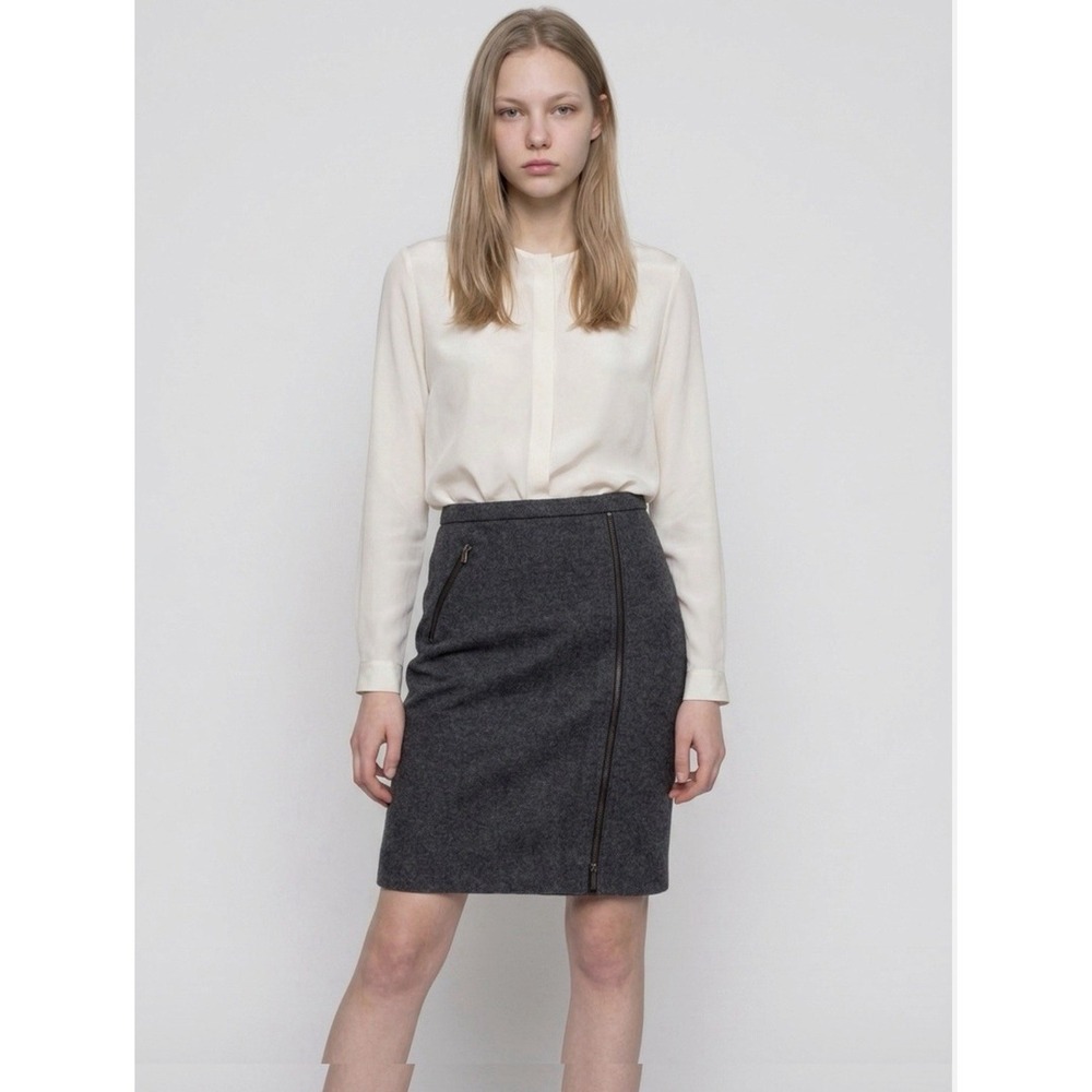 J.Crew The Pencil Skirt Women Size 2 Grey Wool Blend Professional Workwear - Picture 1 of 9